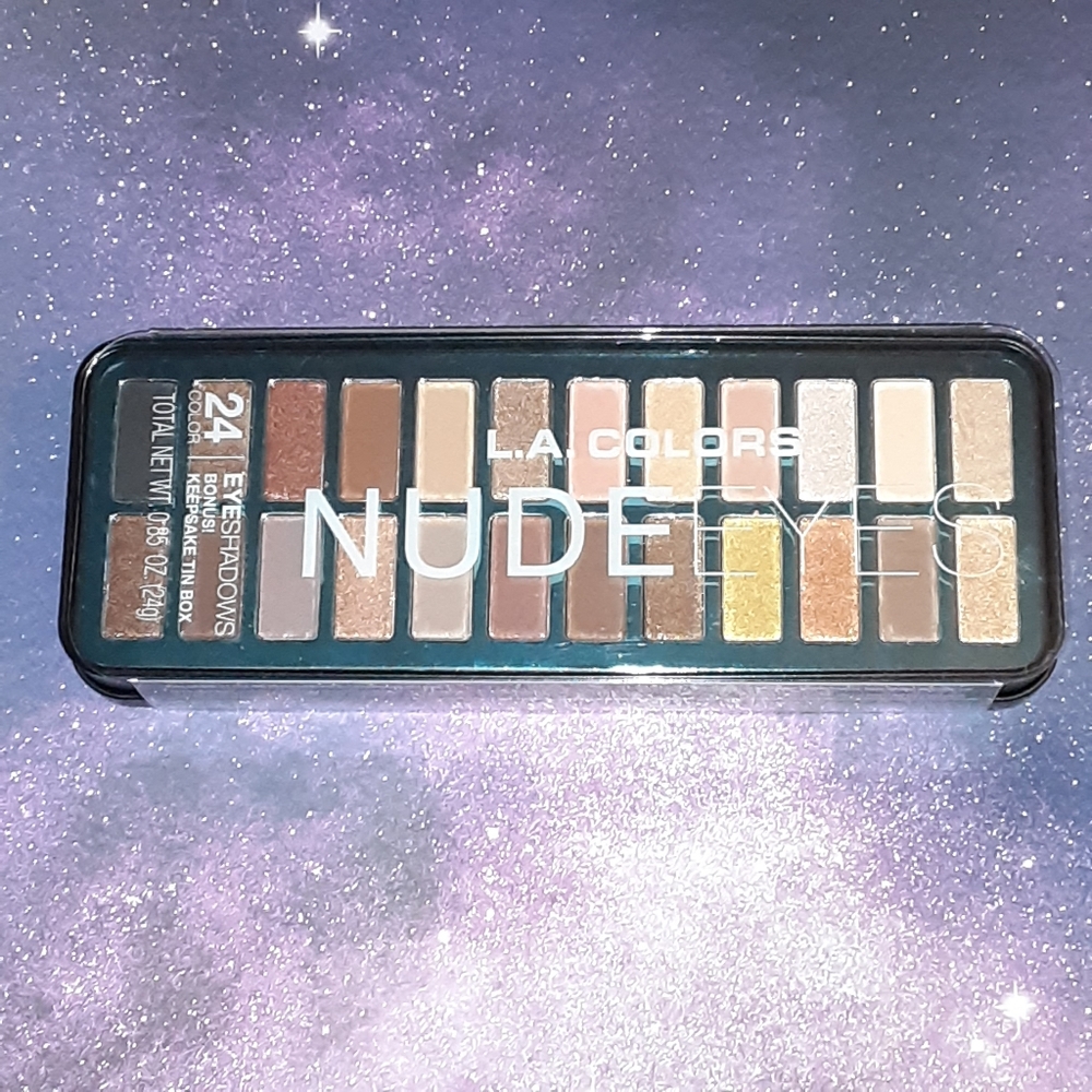 L.A COLORS NUDE EYES 24 EYESHADOWS W/ KEEPSAKE TIN